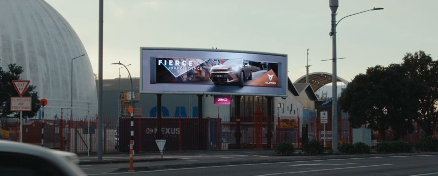 The 3D creative was custom-built for each billboard site.
